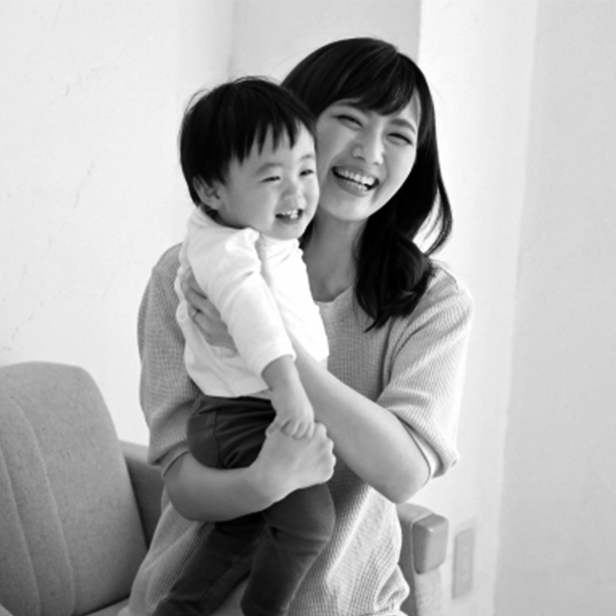 母と子の笑顔