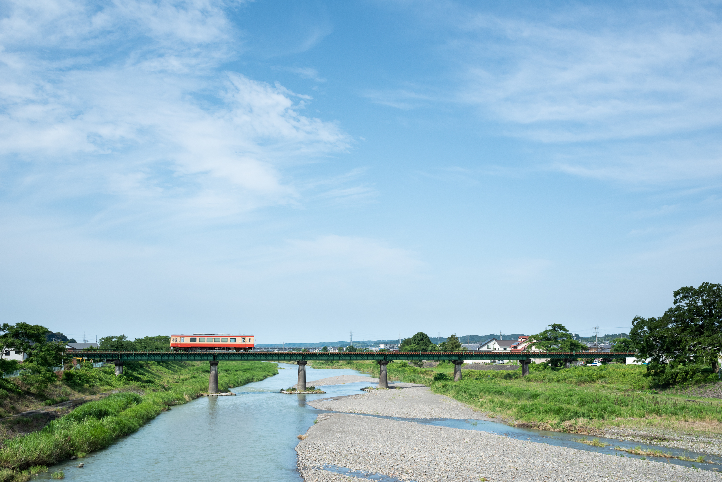 森町の太田川風景