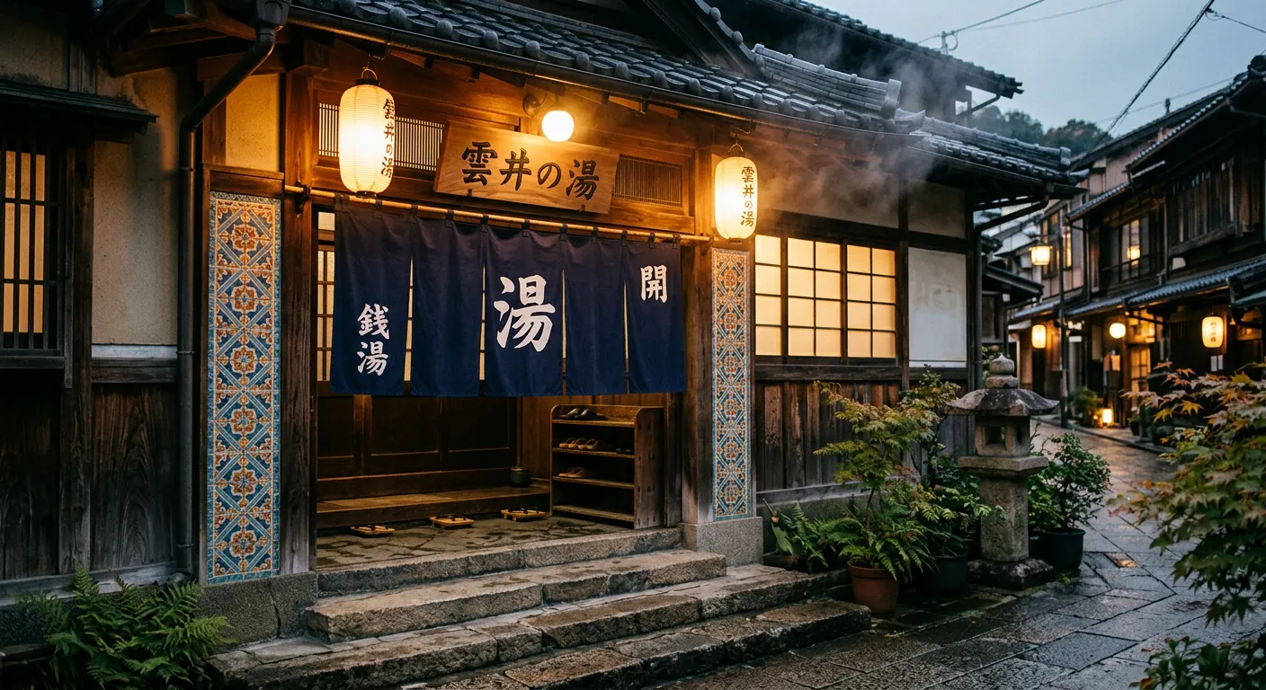 タイル装飾の外湯