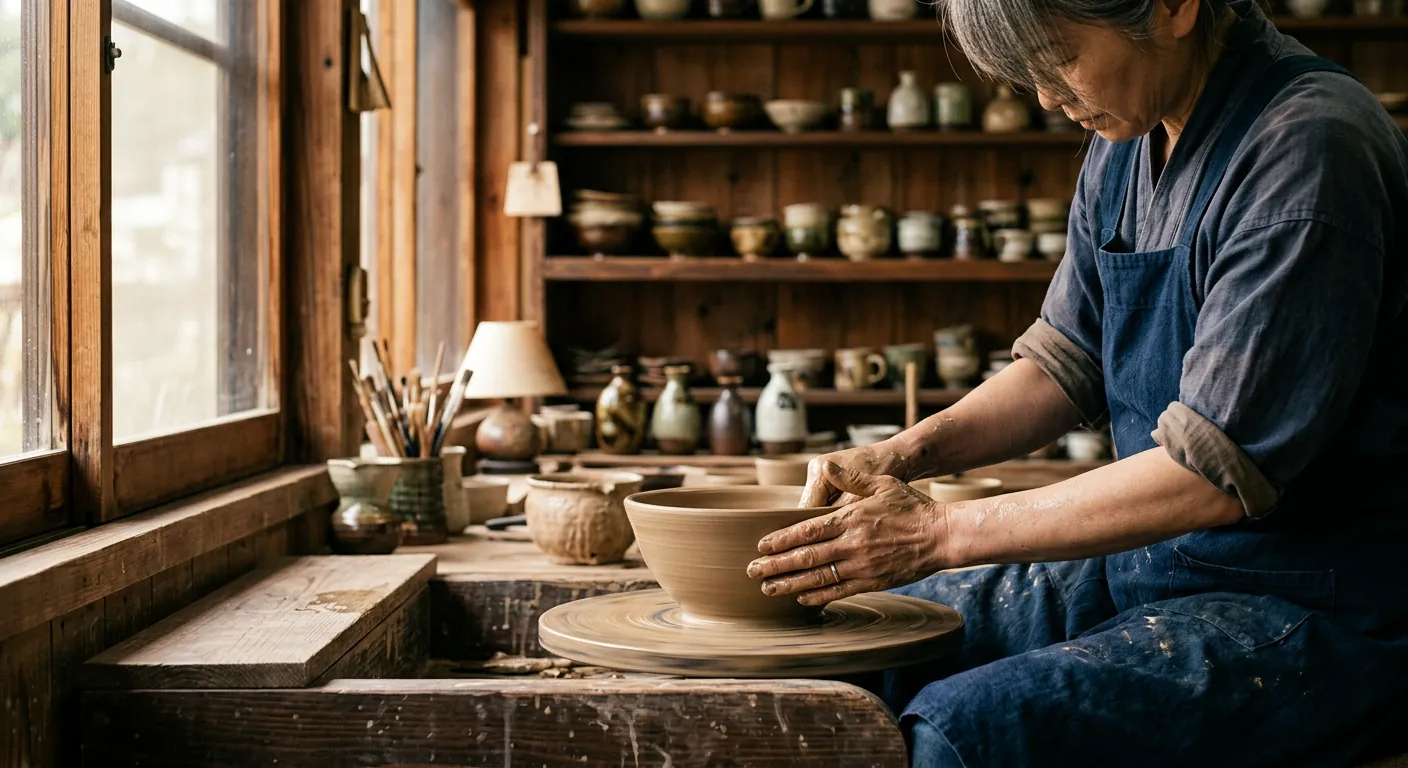 陶芸体験の様子