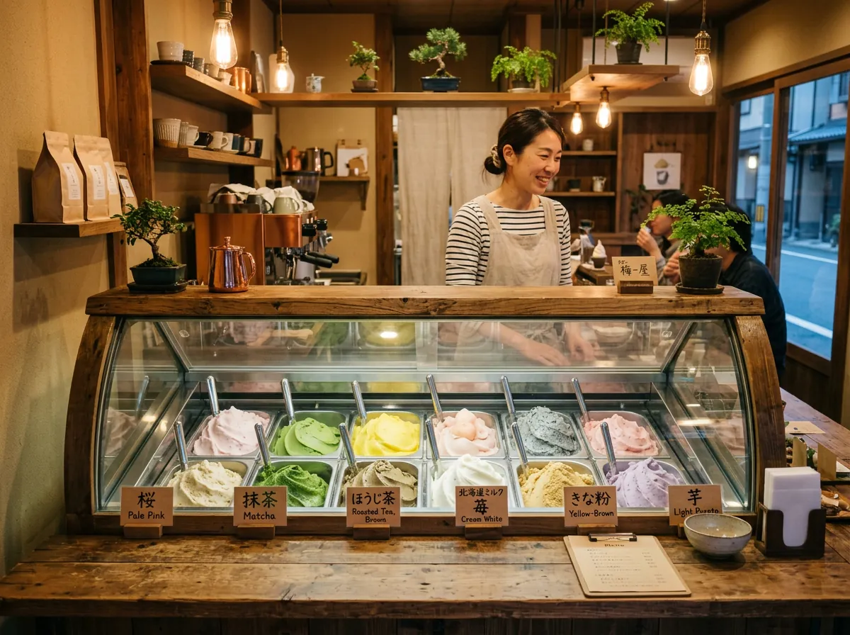 ショーケースのジェラート